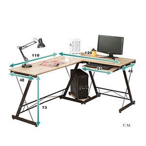 WE&ZHE Corner Desk Office Desk, L-Shaped Work Desk Large Computer Desk PC Laptop Study Gaming Table Workstation for Home Office,B