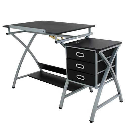 HUIJK Drawing Desk Art Hobby Drafting Table Art Craft Folding Adjustable with Stool