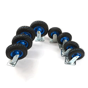 TekniS 8-Piece Universal Wheel Casters - Small, Labor-Saving, Anti-Rust, Wear-Resistant - Ideal for Trolleys, Furniture, Shelves, Workbenches