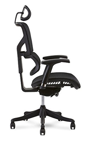 X Chair X1 Task Chair, Black Flex Mesh with Headrest