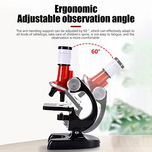 Beginner Microscope Kit - High-definition 1200 Times Children's Microscope Toy - Children's Biological Scientific Experiment Tool - Educational Gifts for Student Boy Girl - Interest Training Toy (C)