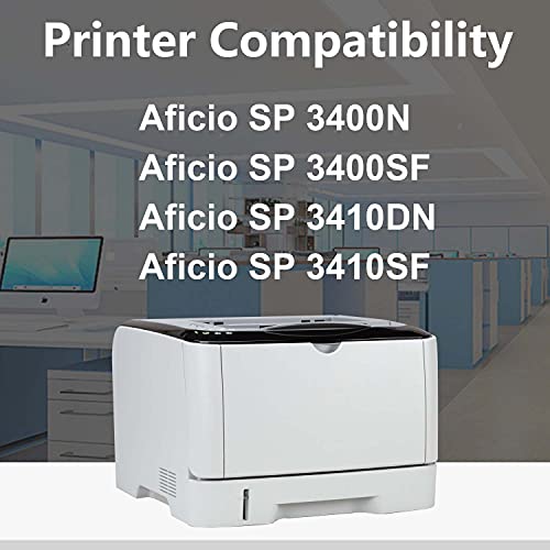 Compatible Toner Cartridge Replacement for Ricoh 406465 Aficio SP 3400SF 3410SF 3410DN 3400N Printer Ink Cartridge (Black,2-Pack)