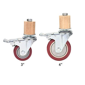 PodSi Furniture Swivel Castor Set - Heavy Duty Polyurethane Wheels