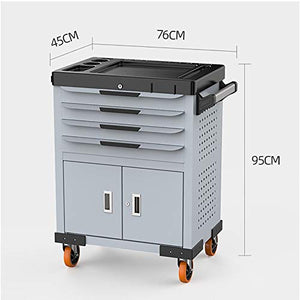 None Heavy Duty 4-Drawer Roller Cabinet and Tool Chest Service Utility Cart - Gray, 76x45x95cm