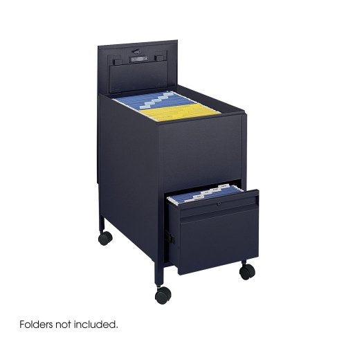 Safco Locking Mobile Tub File with Drawer, Letter Size Black