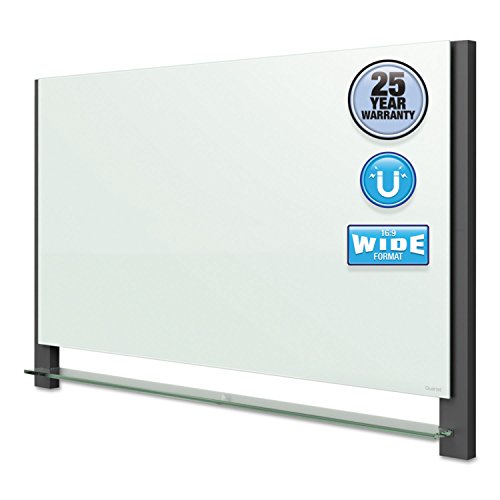 QRTG7442BA - Evoque Magnetic Glass Marker Board with Black Aluminum Frame