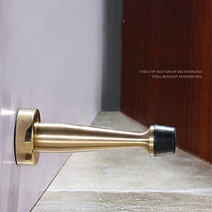 None Copper Doorstop Rubber Anti-Collision Wall Mount Door Holder - Gold 120mm, 80mm, 100mm