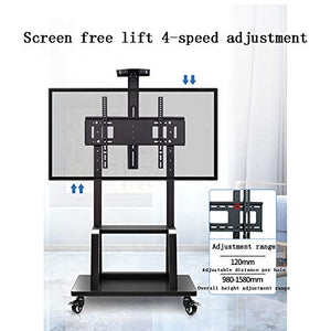 Goakwwuz TV Cart Stand for 32"-100" Screens, Height Adjustable with Tray and Wheels - Up to 80kg (55")