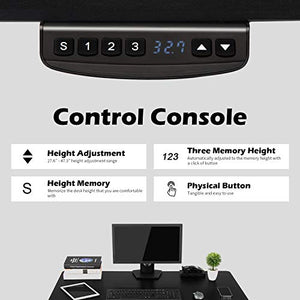 OUTFINE Electric Dual Motor Standing Desk with Black 63" Desktop - 220lbs Load