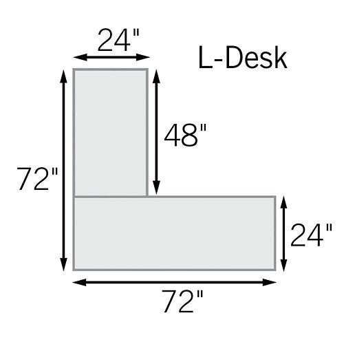 at Work 72"W x 72"D Reversible LDesk Espresso Laminate/Brushed Nickel Painted Steel Frame