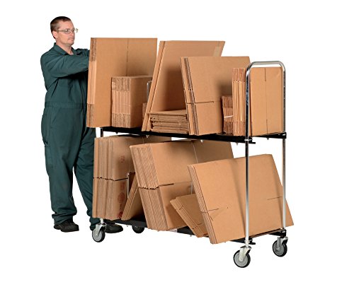 Vestil CTC-1856-B Steel Carton Cart, 2 Tiers, Black, 400-lb. Load Capacity, 59-1/8" x 19-13/16" x 56-1/2"