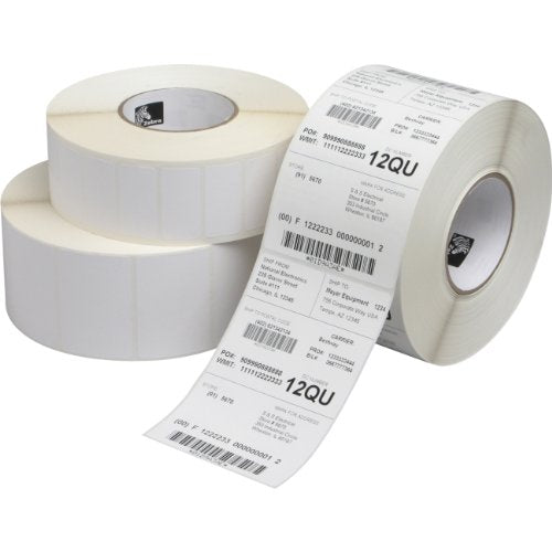 Zebra Technologies 10015341 Z-Select 4000D Paper Label, Direct Thermal, Perforated, 2.25" x 1.25", 1" Core, 5" OD (Roll of 2100, Case of 12 Rolls) (Pack of 12)