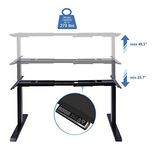 Fromann Electric 3 Tier Legs Dual Motor Desk Base - Sit Stand up Standing Height Adjustable Desk Frame with USB Handset for Home and Office