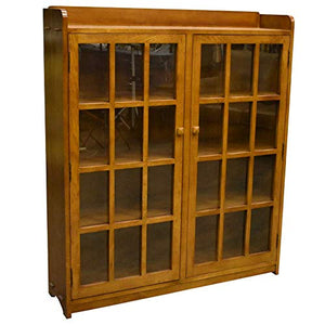Crafters and Weavers Mission Oak 2 Door Bookcase with Glass Doors - Michael's Cherry