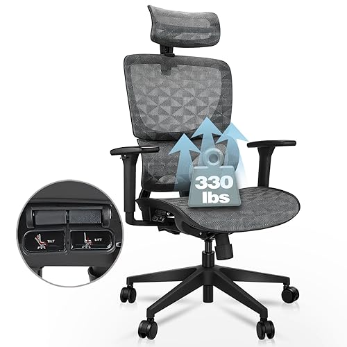 Actfull Mesh Seat Computer Chair with Easy Wire-line Control and Headrest