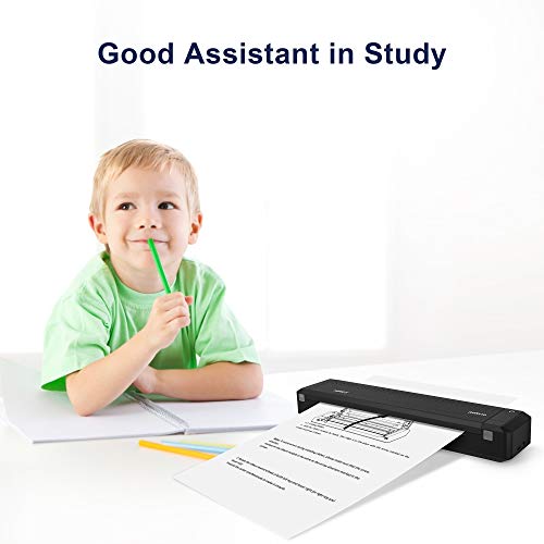 Polono Wireless A4 Paper Printer,Portable Bluetooth Printer, Mini Printer Support Ordinary A4 Paper,Direct Thermal Transfer Printer with Auto Paper Feed, Available for Android and iOS Phones