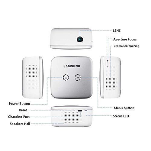 Samsung Smart Beam Portable Mini Projector (SSB-10DLFN08 Silver) Wi-Fi Connection, Screen Mirroring (Samsung Smart View App), 4000mAh Battery