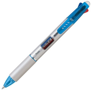 Pentel XBPC47S Rolly C4 4-Color 0.7mm Retractable Ballpoint Pen - Blue Barrel