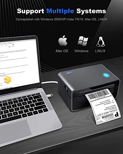 POLONO Label Printer - 150mm/s 4x6 Gray Thermal Label Printer, POLONO Packing Tape, 2.7 mil, 1.88" x 60 Yards, Total 360Y, 3" Core, 6 Rolls, Compatible with Amazon, Ebay, Etsy, Shopify and FedEx