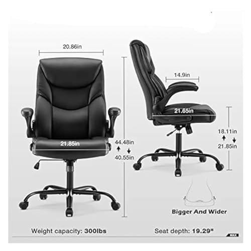 MADALIAN Ergonomic Adjustable Computer Desk Black Office Chair