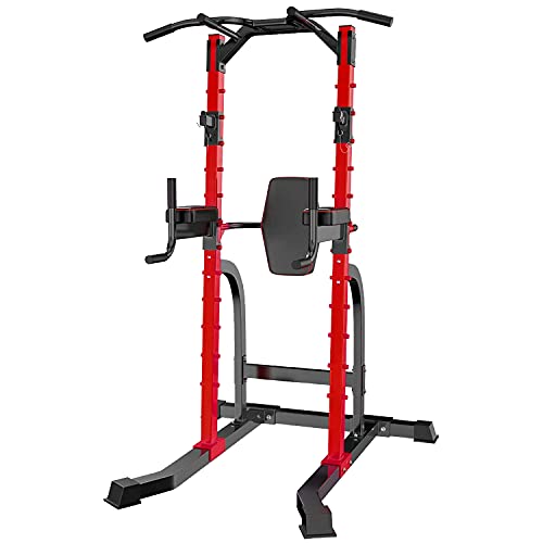 ZENOVA Power Tower Pull up Bar Dip Station Strength Training Equipment for Home Workout Multi-Function Pull Up Station Tower Squat Stand