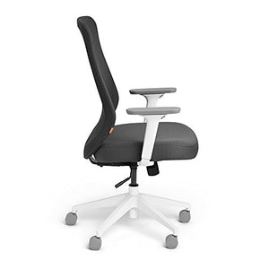 Poppin Dark Gray Max Task Chair High Back, White Frame