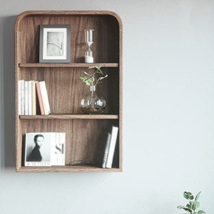 None Small Wall-Mounted 3-Layer Storage Bookshelf - Brass