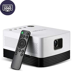 VIVIBRIGHT J20 Projector, DLP Portable Full HD Smart Projector with Android OS 18,000mAh Battery,1800 Color Brightness for Home Theater, Education, Small Business Environments as PPT Show
