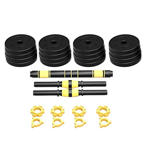 AT-X Adjustable Dumbbell Pair, Dumbbell Combination Environmental Dumbbell Barbell with Bar for Adults Home Fitness Equipment, Strength Training, Weights Dumbbells Set (Yellow) (88 LB)