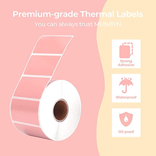 MUNBYN Bluetooth Thermal Label Printer & 2.25"x1.25" Direct Thermal Labels