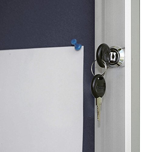 Enclosed Felt Bulletin Board for Outdoor Use with Locking Door Weatherproof (Gray 9 x (8.5x11)