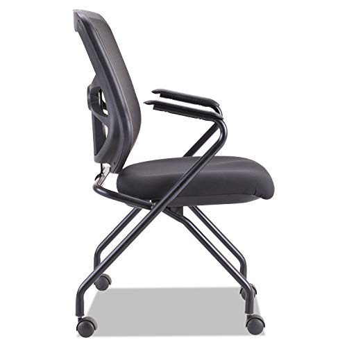 Alera ALEEL4914 Elusion Mesh Nesting Chairs, Black (Case of 2)