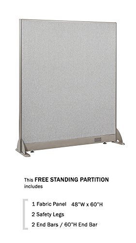 GOF Freestanding Office Partition, Large Fabric Room Divider Panel, 48"W x 60"H
