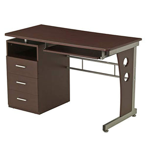 Techni Mobili Computer Desk with Ample Storage, Chocolate, 30" x 22.75" x 47.25", Chocolat