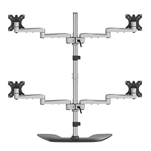 StarTech.com Quad-Monitor Stand - For up to 32" VESA Mount Monitors - Articulating - Steel & Aluminum - Four Monitor Mount (ARMQUADSS),Silver