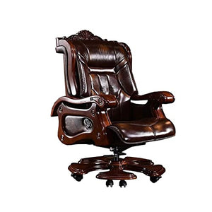 BKWJ Ergonomic Gaming Boss Chair with Footstool, Cowhide Reclining