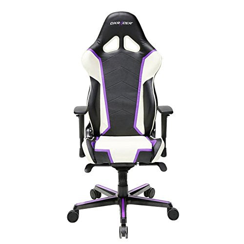 DXRacer OH/RH110/NWV Racing Series Black and Violet Gaming Chair - Includes 2 Free Cushions