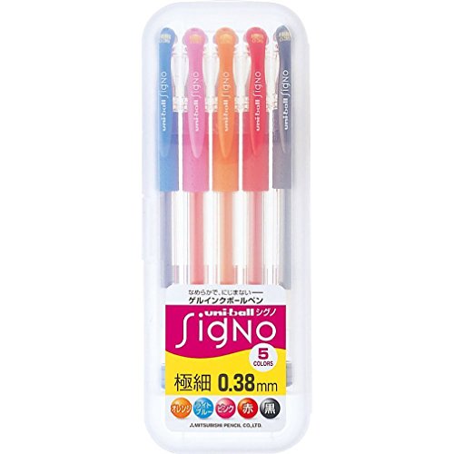 Uni-ball Signo UM-151 Gel Ink Pen - 0.38 mm - 5 Color Set