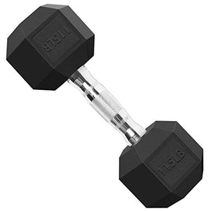 Balelinko Hex Dumbbells Free Weights Set with Metal Handles Rubber Encased Solid Cast Iron Hex Dumbbell in Single, 115 LBS