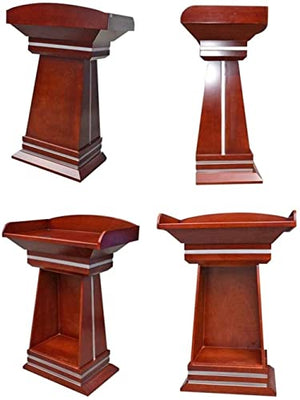 None Floor Lectern Wooden Tall Podium