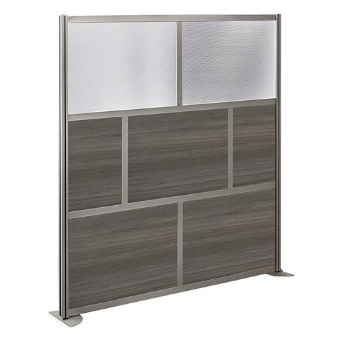 at Work 72"W x 76"H Room Divider Gray Laminate/Plexiglas Inserts/Aluminum and Steel Frame
