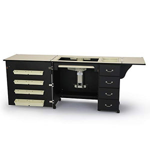 Norma Jean Wooden Sewing Table Desk Finish: Black