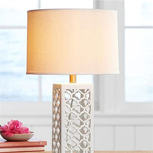 None Creative Ceramic Bedside Desk Lamp with Linen Lampshade