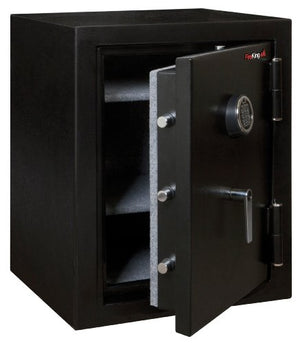 FireKing - KF2418-HBLE Half Hour Fireproof Safe with 2 Carpeted Shelves, 27-4/5" x 21-3/5" x 19", Black (FIRKF2418HBLE)