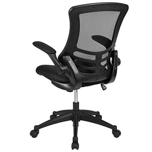 Flash Furniture Mid-Back Black Mesh Swivel Ergonomic Task Office Chair with Flip-Up Arms