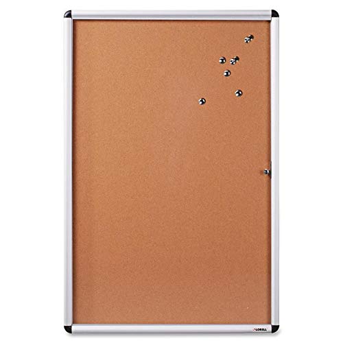 Lorell Enclosed Bulletin Board, Cork, 24"x36", Natural/AM Frame (LLR42706)