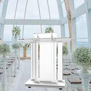 JOuan Acrylic Church Podium Stand with Casters