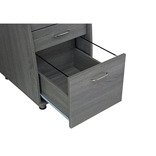 Grey Home Office Desk Keyboard Tray File Drawer Organize Workstation Home Office Furniture Laptop Computer Table PC Study Writing Reading Display Shelves Drawers