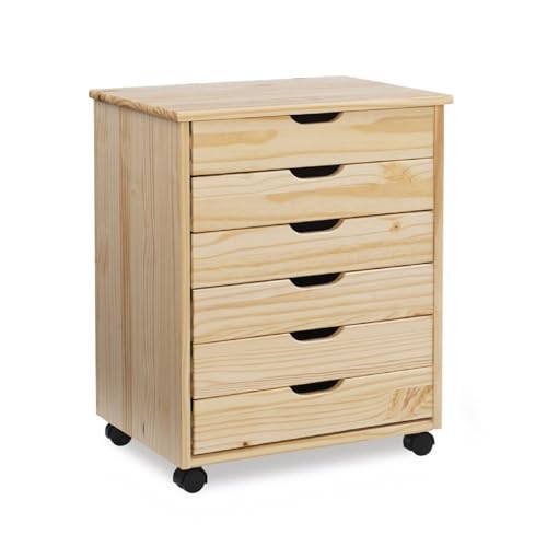 ENVEED Six-Drawer Wide Roll Storage Cart - Multifunctional Craft Organizer and Makeup Drawer Cabinet