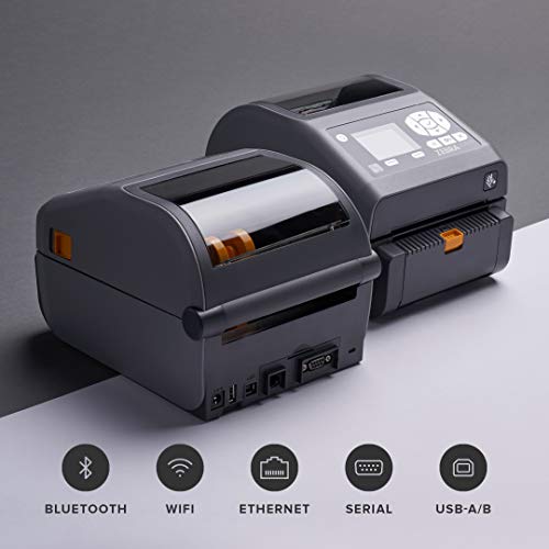 Zebra ZD620d Direct Thermal Desktop Printer LCD 203 dpi Print Width 4 in WiFi Bluetooth Ethernet Serial USB Peeler Preinstalled ZD62142-D11L01EZ